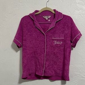 Juicy Couture Magenta Button-Up Women’s Sleepwear Shorts Set Size Medium